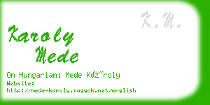 karoly mede business card